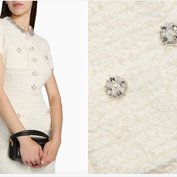 Self Portrait Textured Boucle Minidress NWT S Channel vibes soft yet structured - Picture 2 of 11